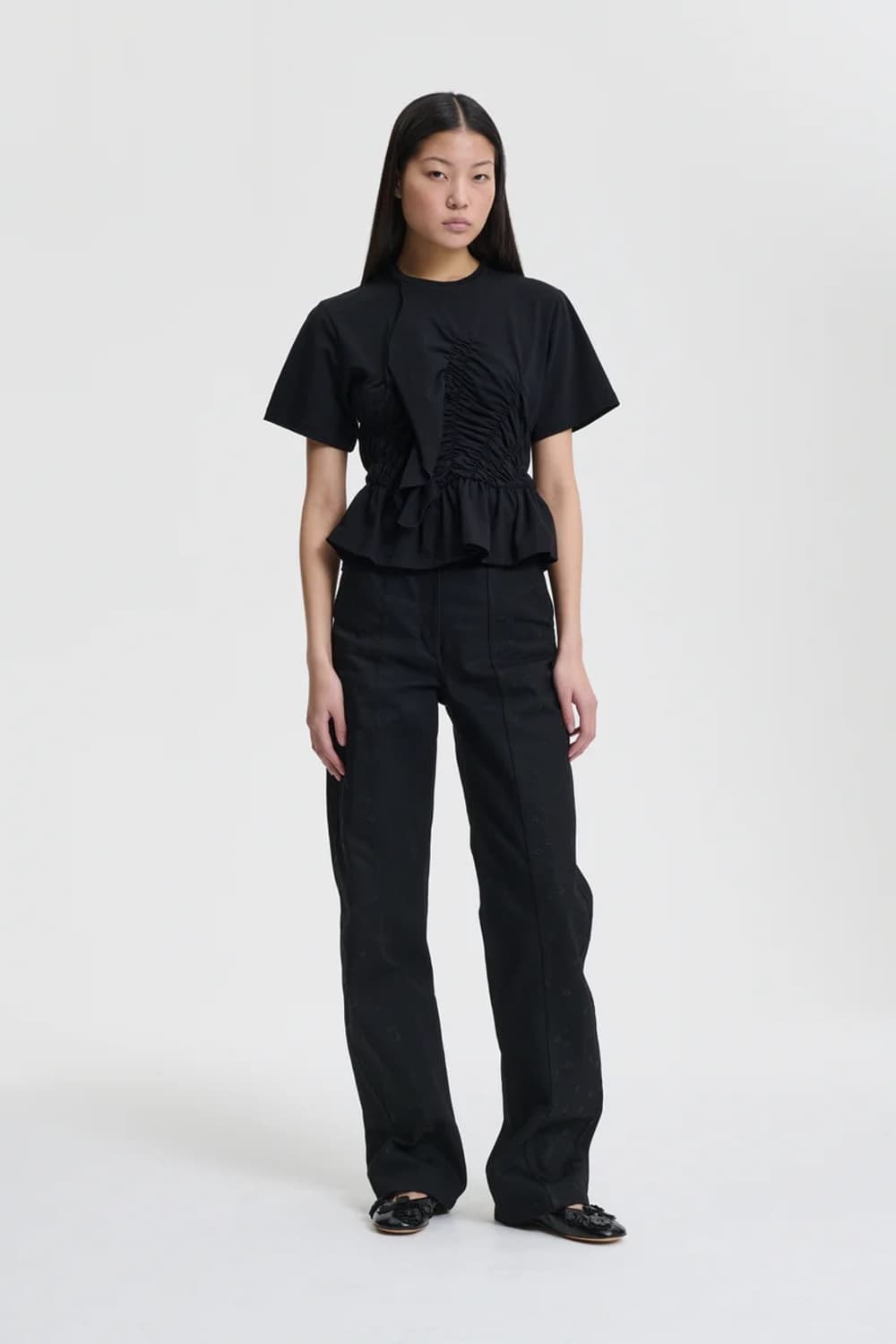 [XS,S,M]세실리에 반센 ACE TOP 프릴 티셔츠/블랙 상품이미지2