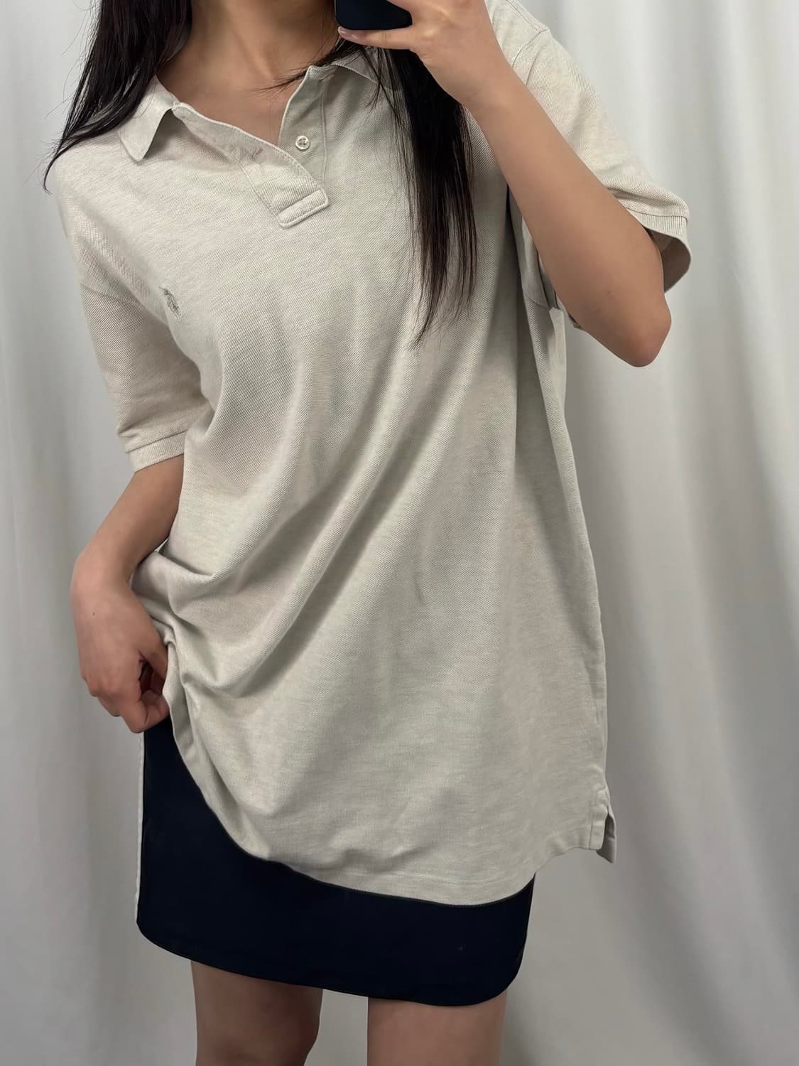폴로 커스텀 슬림핏 베이지 카라 반팔 상품이미지3
