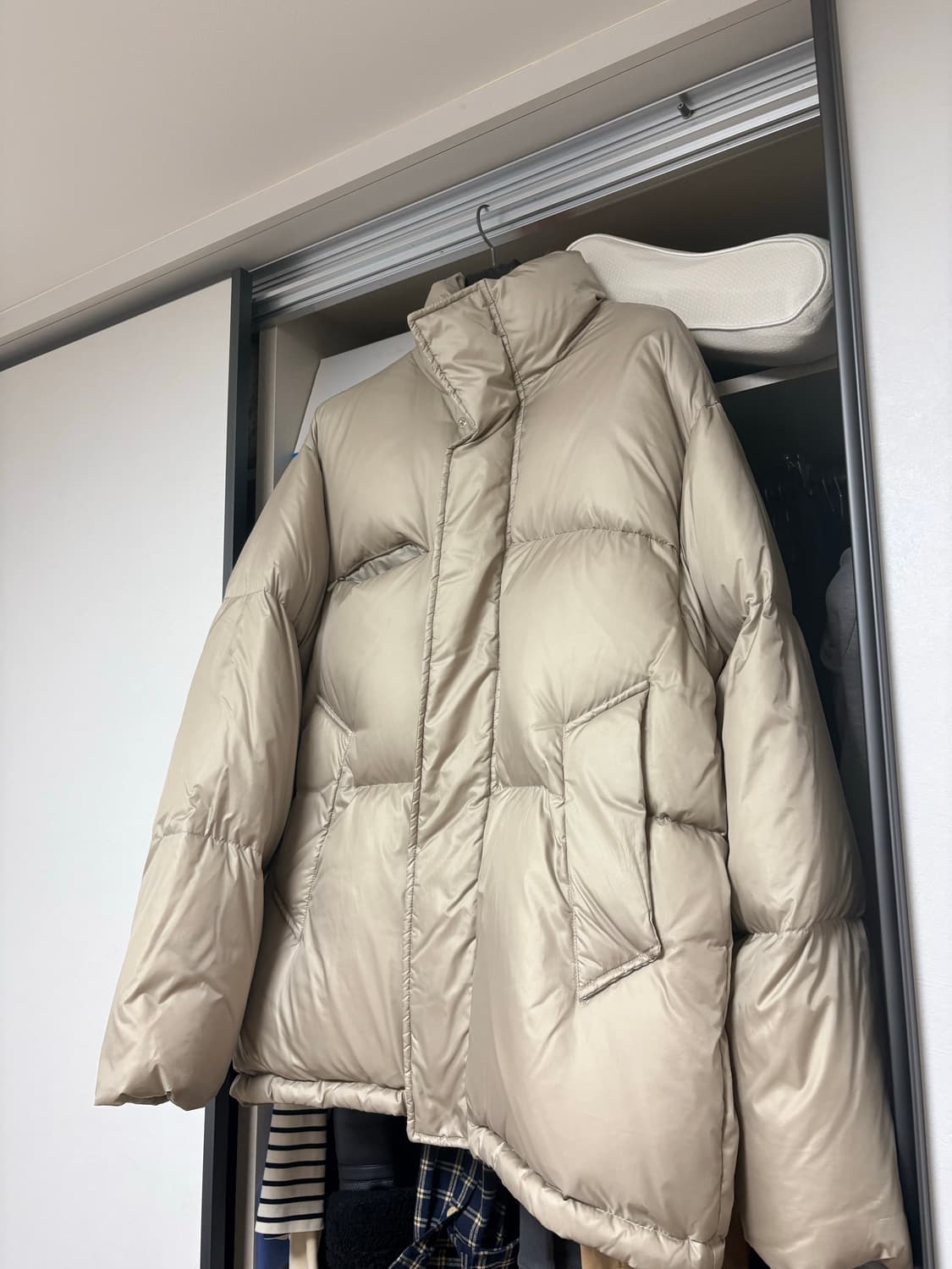 [105] 애프터프레이 x LLUD 숏패딩 라임베이지 상품이미지6