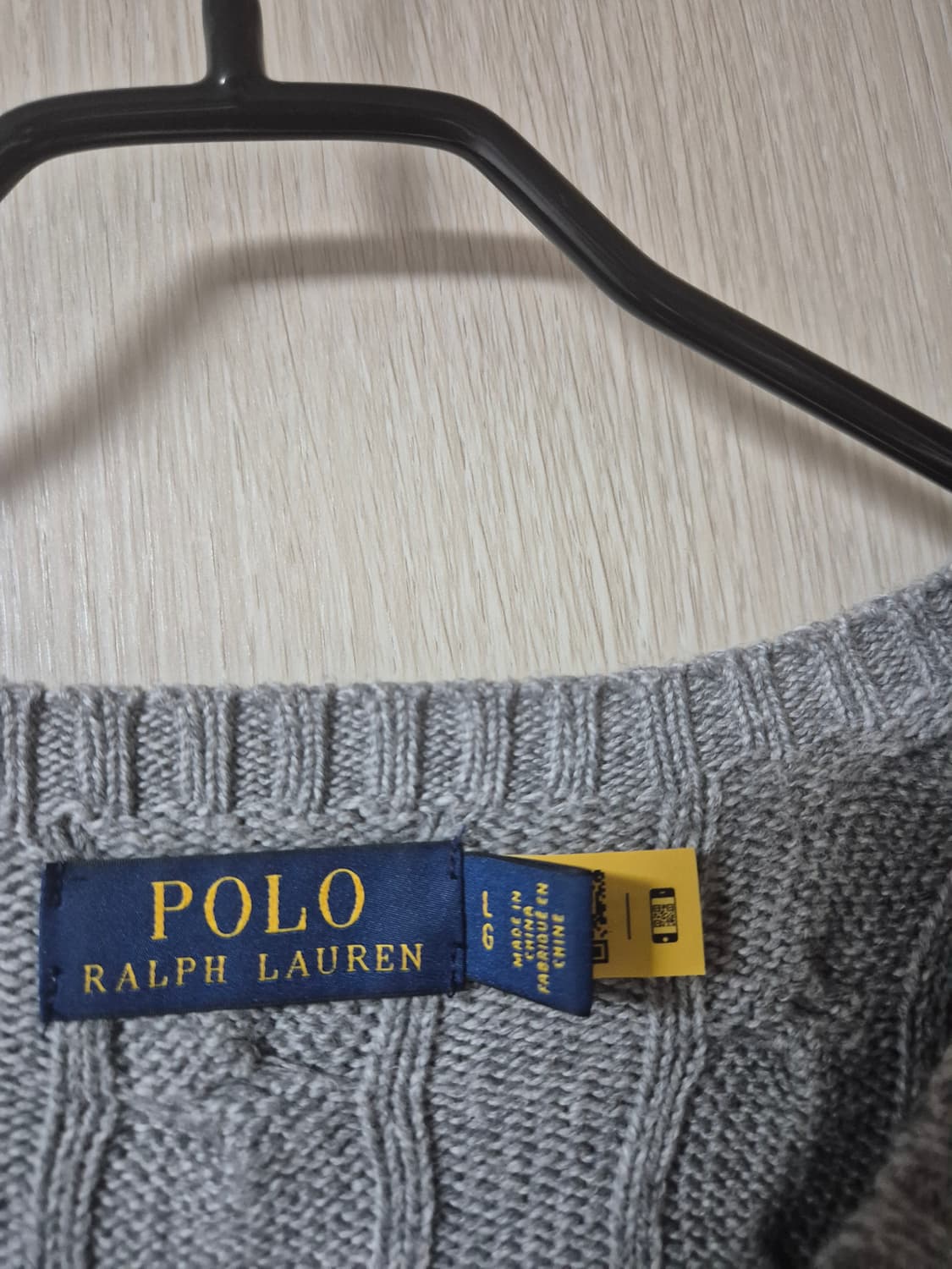 (22년) 폴로 랄프로렌 케이블 니트 라지 신형 큐알 꽈배기니트 라지 상품이미지4