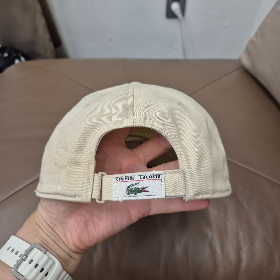 LACOSTE / 베이지 악어 자수 볼캡 상품이미지3