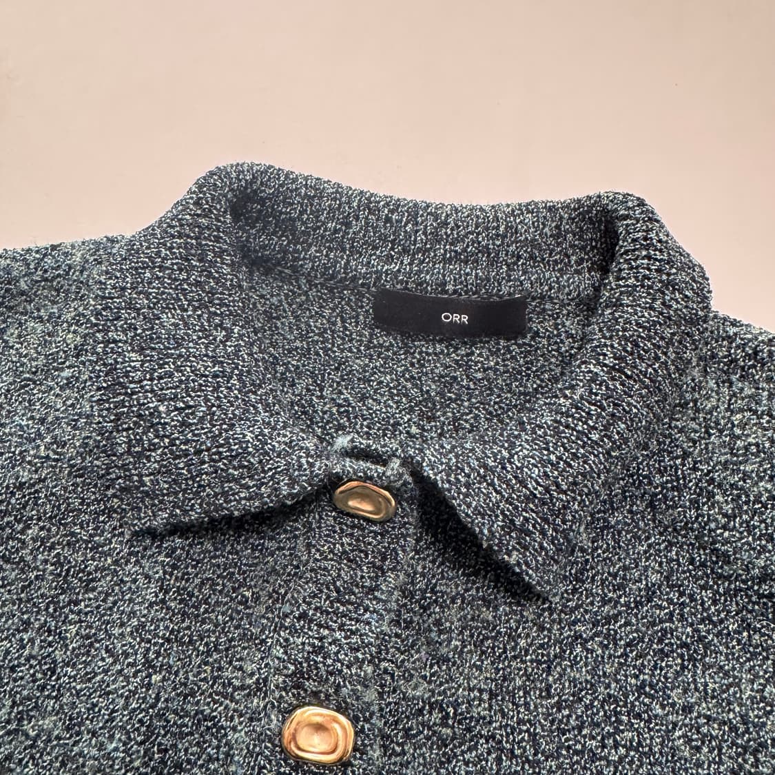 orr 오르 프리미엄 텍스쳐 피케 반팔 가디건 그린컬러 상품이미지4