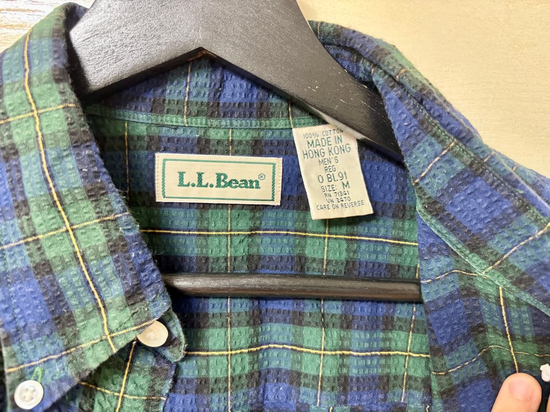 올드 엘엘빈 타탄체크 시어서커 반팔 셔츠 상품이미지3