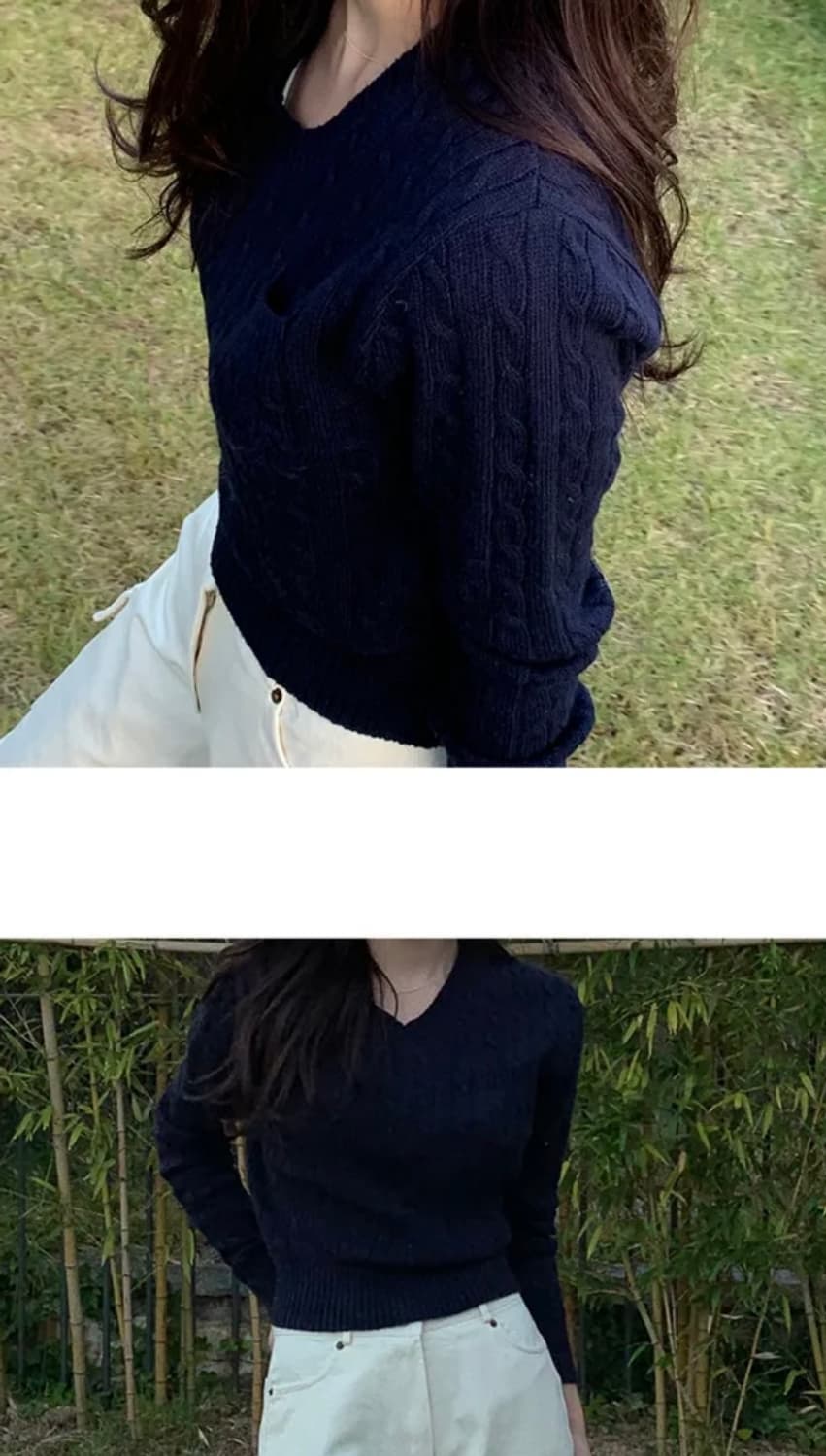 네이비 니트 상품이미지1