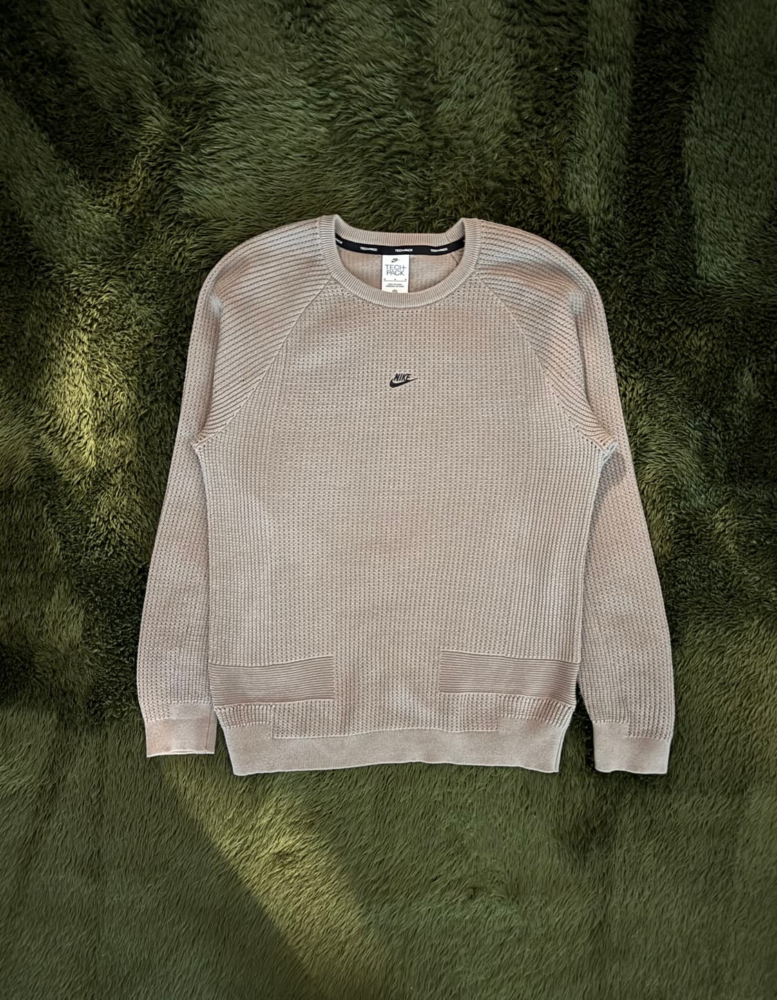 [M] 나이키 테크팩 클럽 로고 와플 니트 베이지 상품이미지1