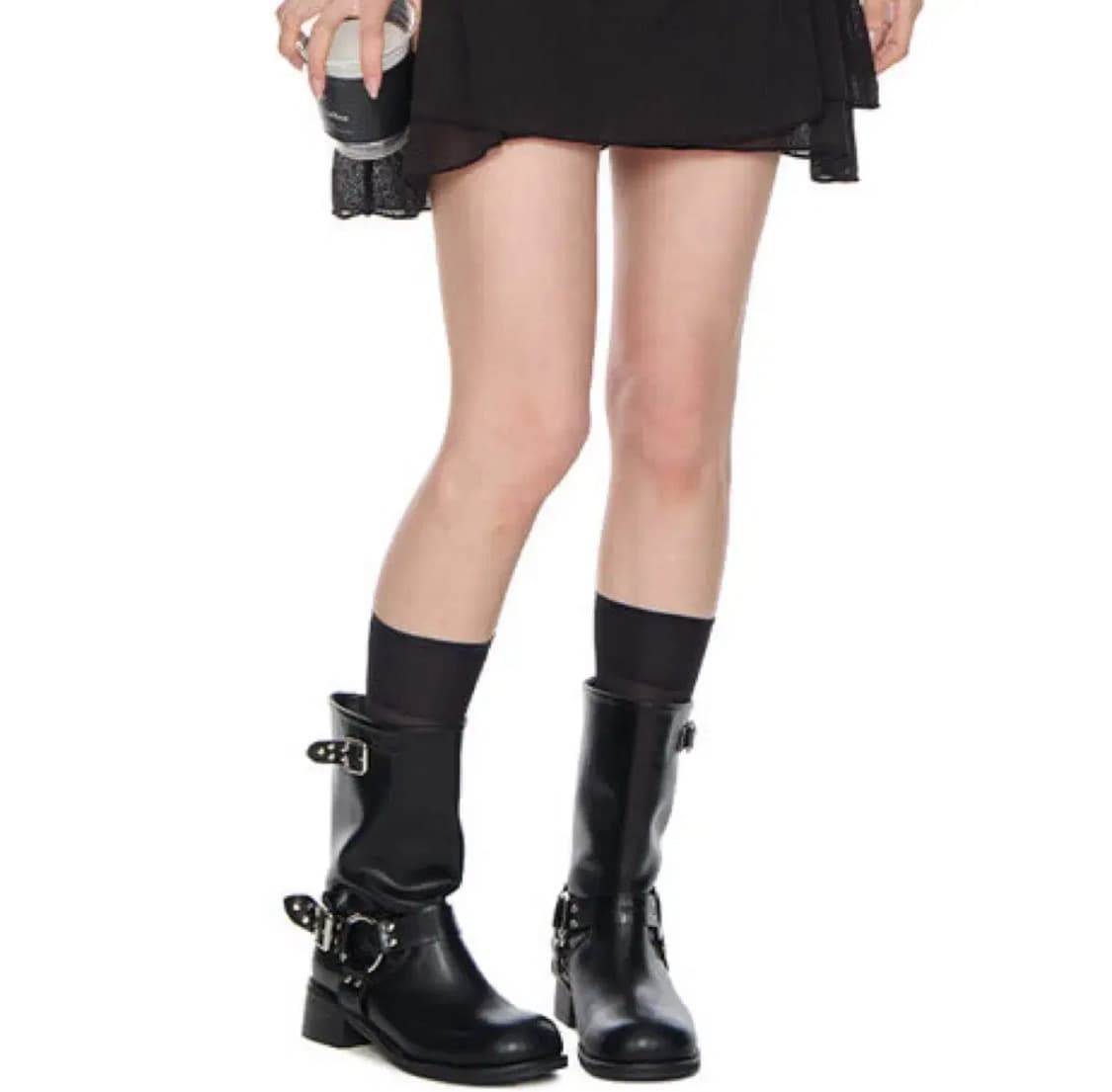 새상품 / 버클 미들부츠 바이커부츠 상품이미지3