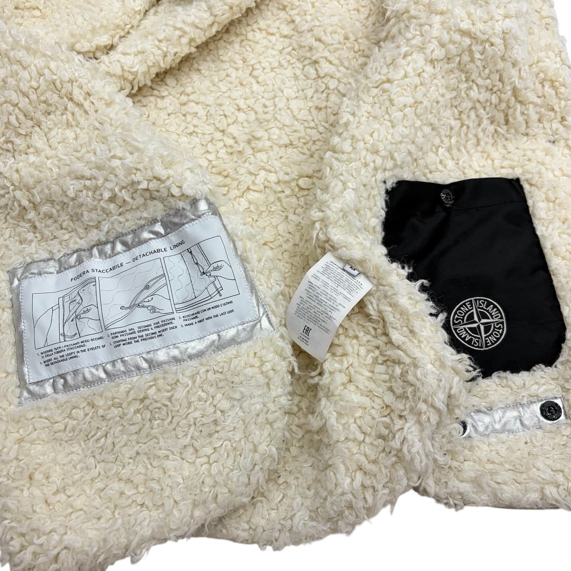 스톤아일랜드 실버 양털 바람막이 스타일 후드 자켓 (M) 상품이미지7