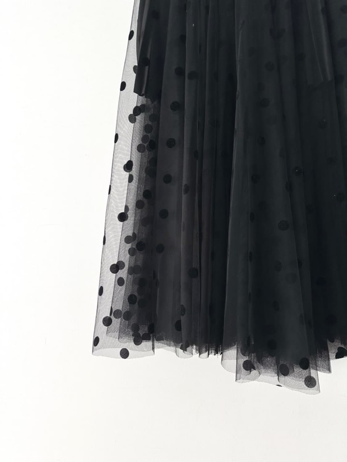Organza dot skirt / black 상품이미지2