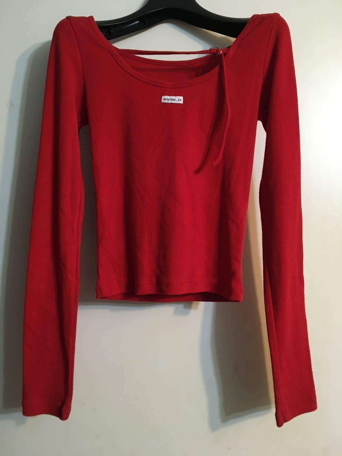 렌세 백 포인트 보트넥 슬리브 레드 상품이미지4