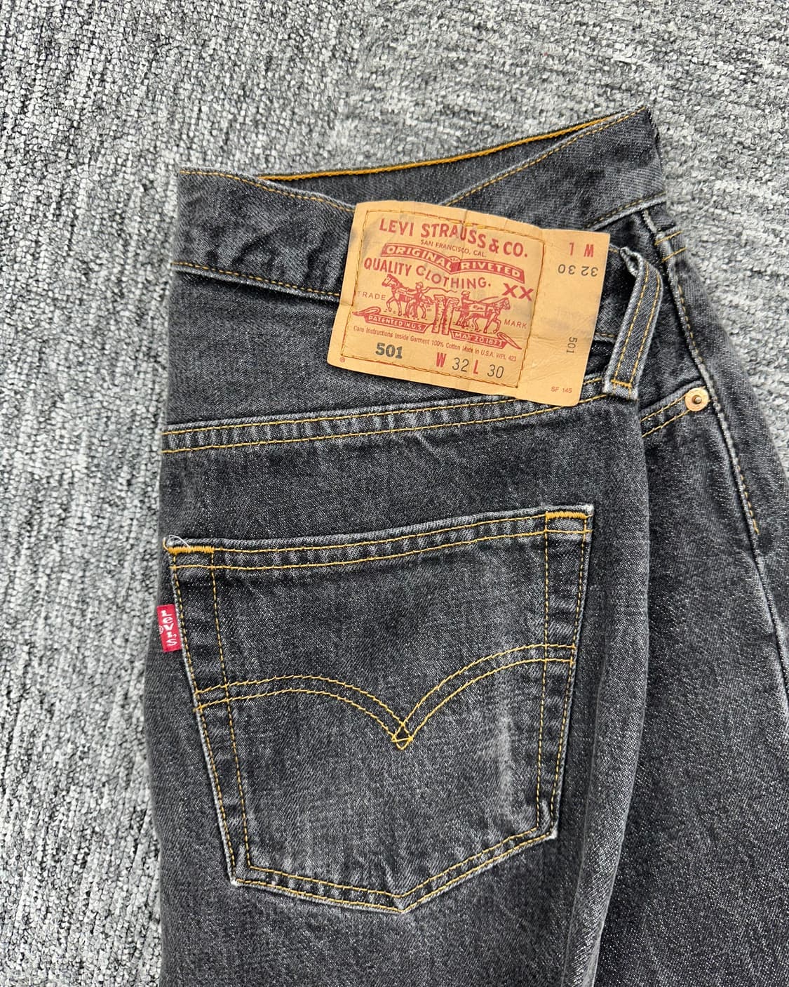(허단40)90'S 리바이스 USA 501 흑청-M1516 상품이미지3