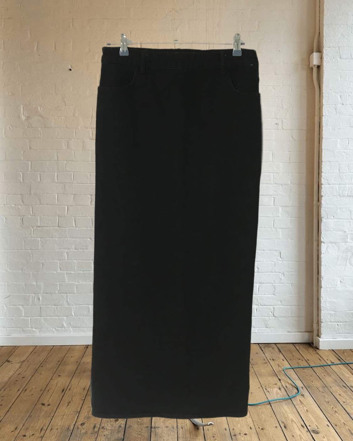 vintage black denim long skirt (29inch) 상품이미지8