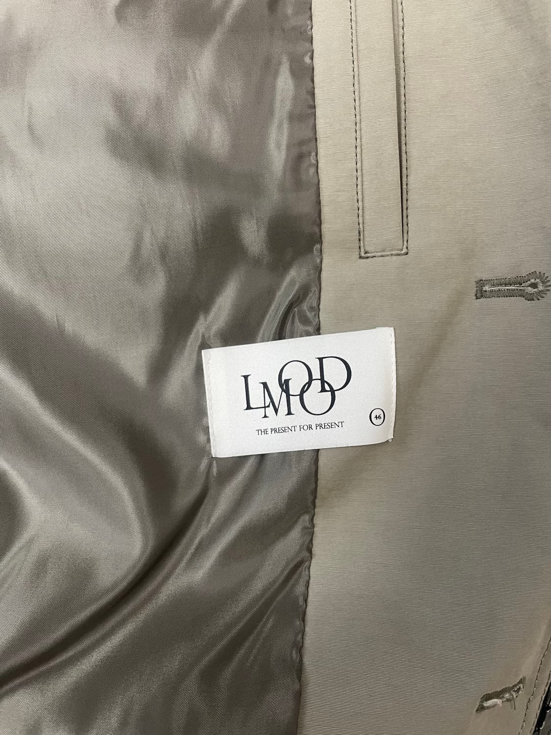 엘무드 클레버 레더 컴바인 블루종 자켓 카키 상품이미지5