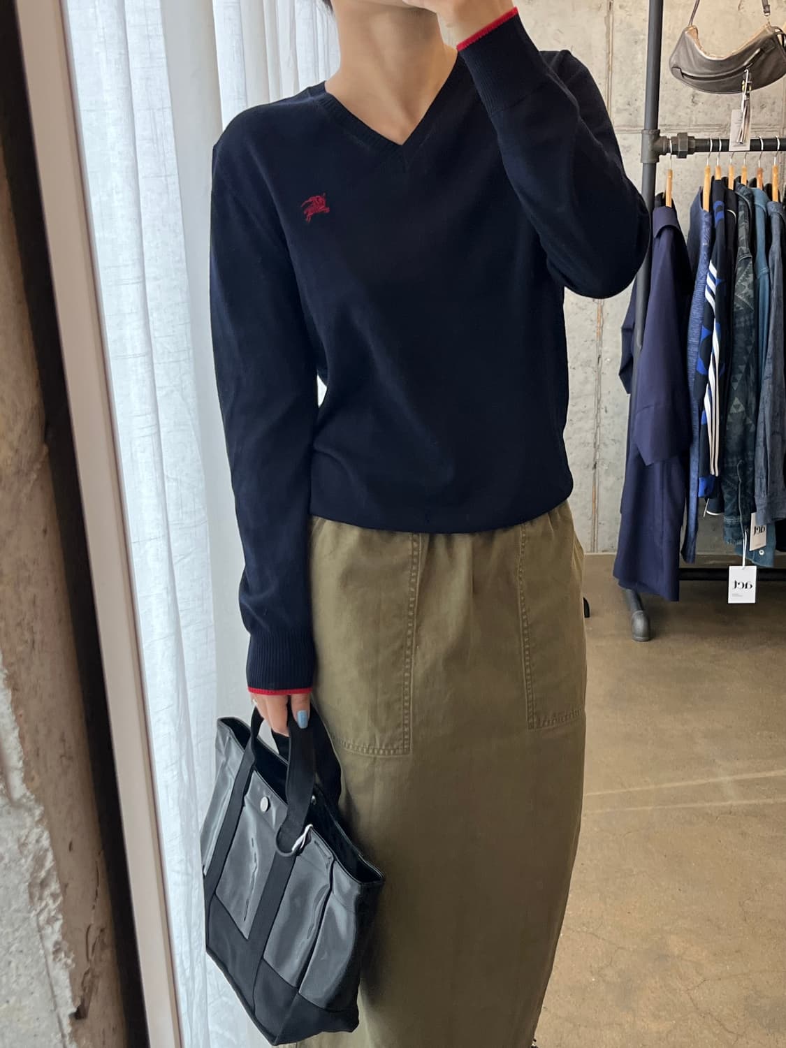 버버리 레드 로고 롱슬리브 네이비 상품이미지4