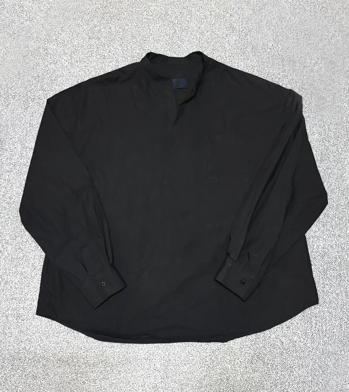 준지 크리스피 코튼 튜닉 루즈핏 셔츠 블랙 상품이미지2