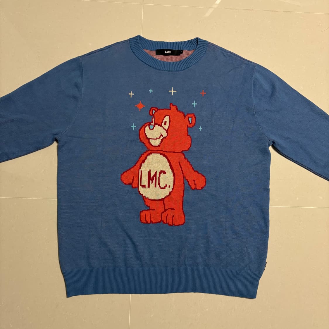 정품 LMC 엘엠씨 핑크 베어 블루 니트 스웨터 상품이미지4