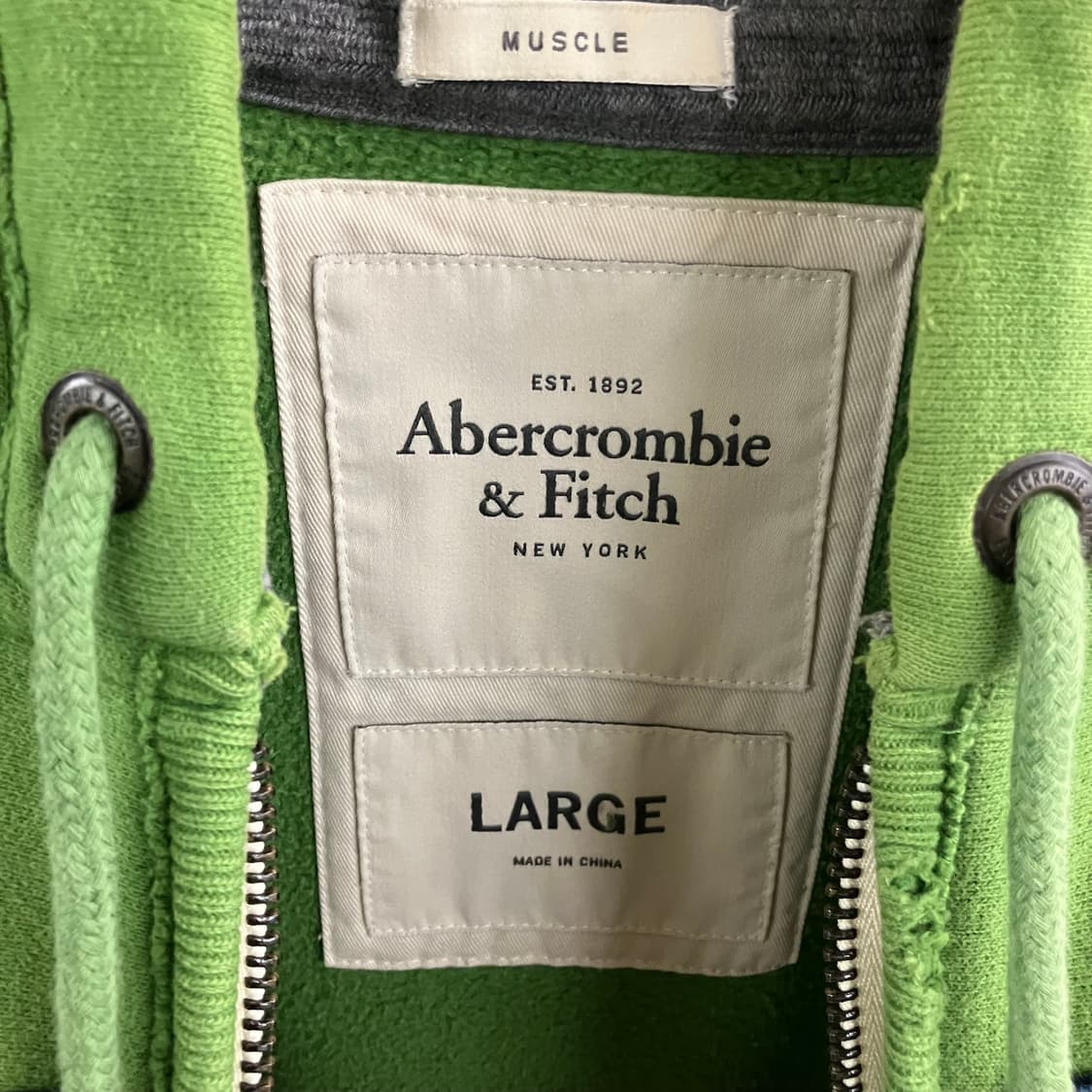 아베크롬비 그린 후드집업 L 상품이미지3