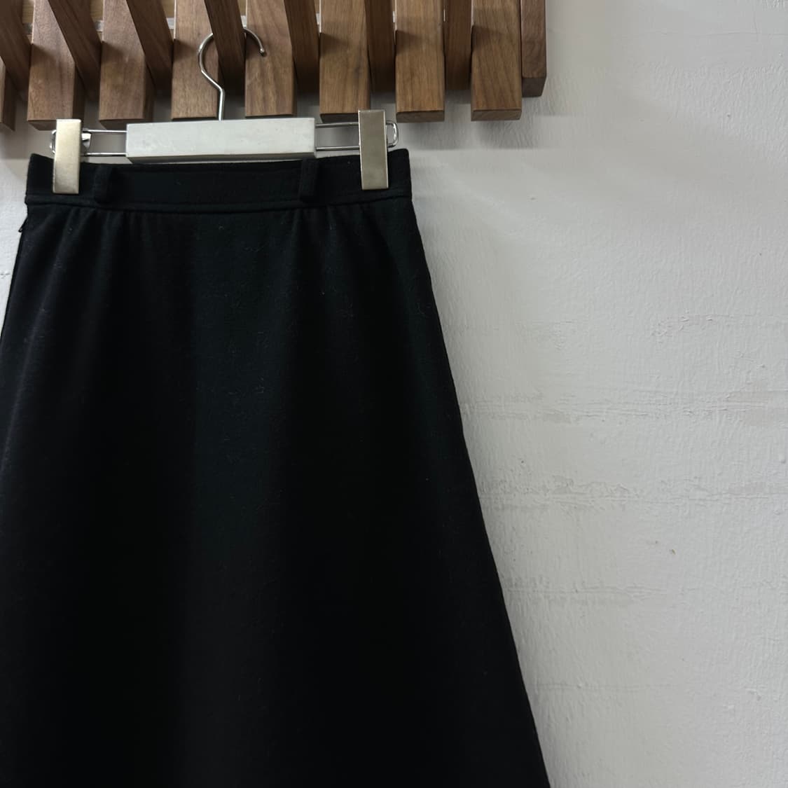 Courrèges 꾸레쥬 Paris 블랙 울 A라인 스커트 상품이미지4