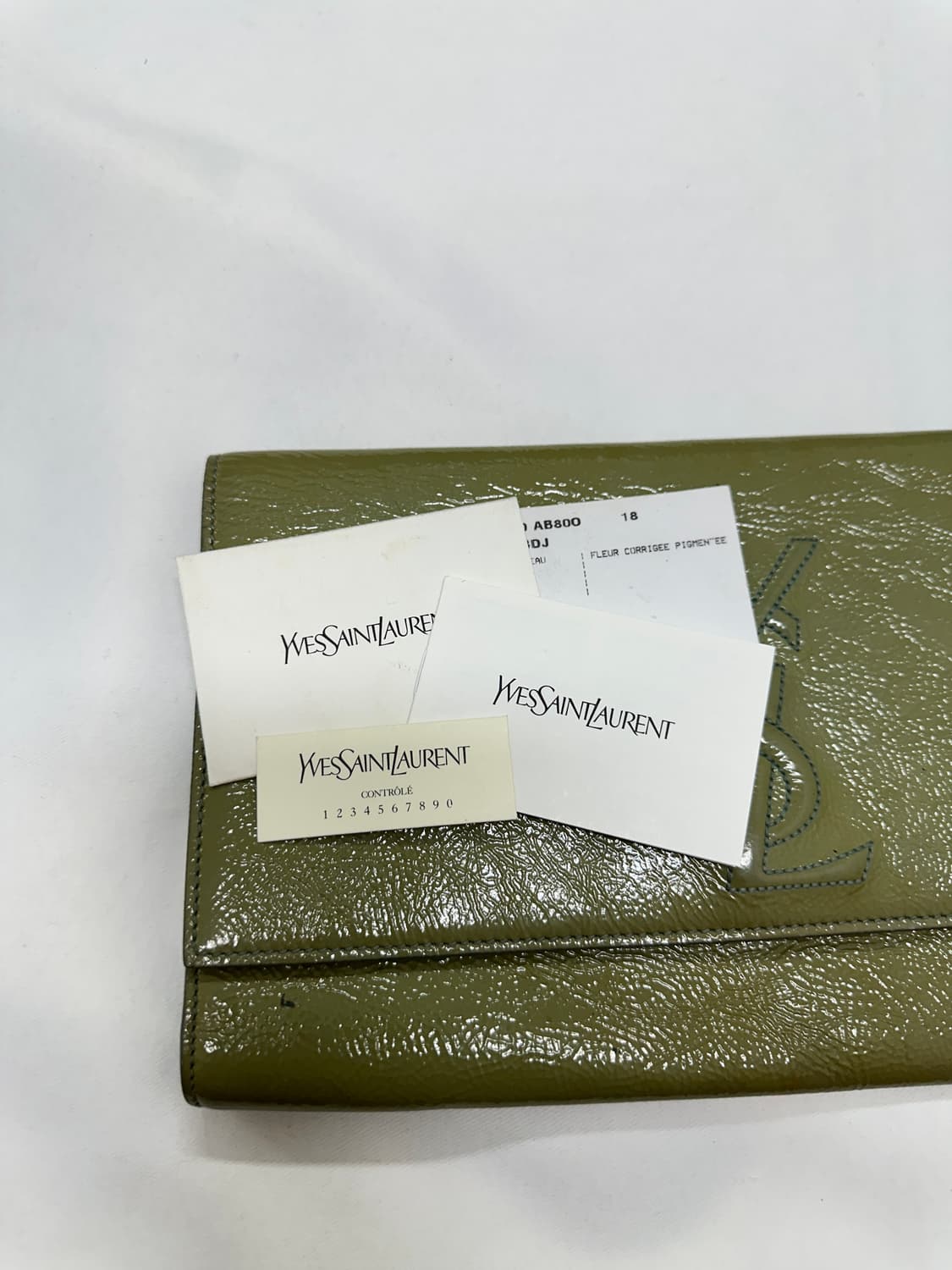 YSL 입생로랑 벨드쥬르 페이던트 클러치 그린 상품이미지5