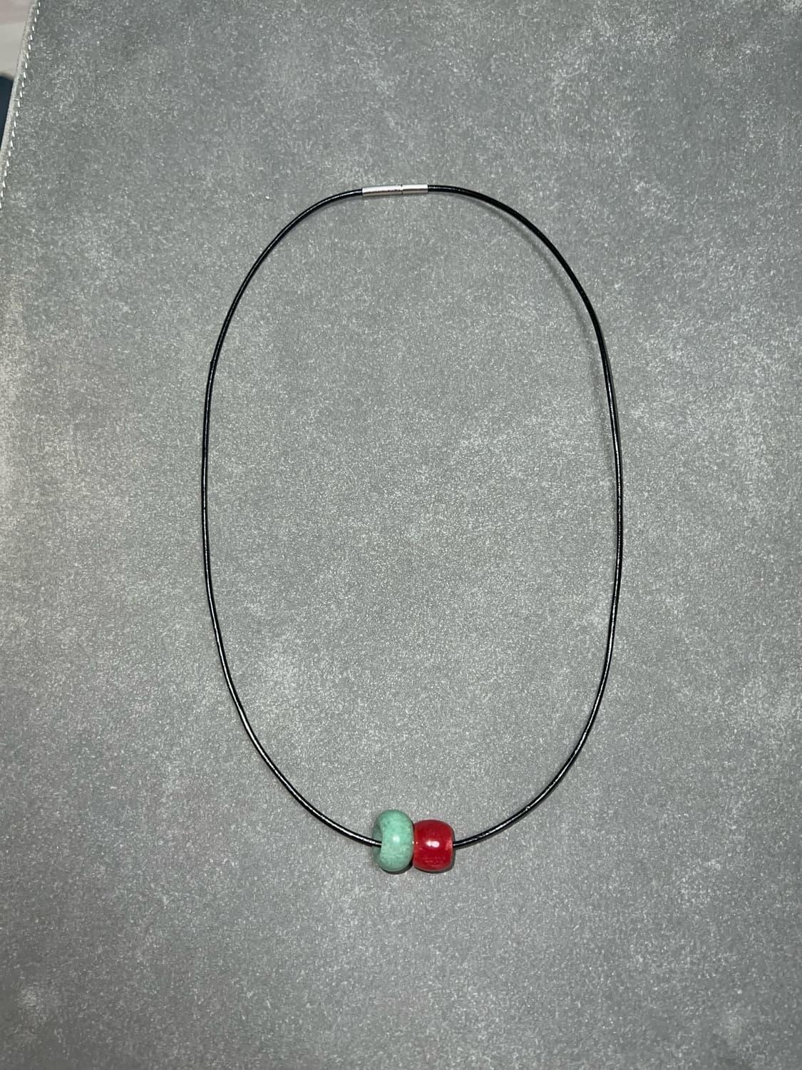 가죽 레더 원석 목걸이 상품이미지1