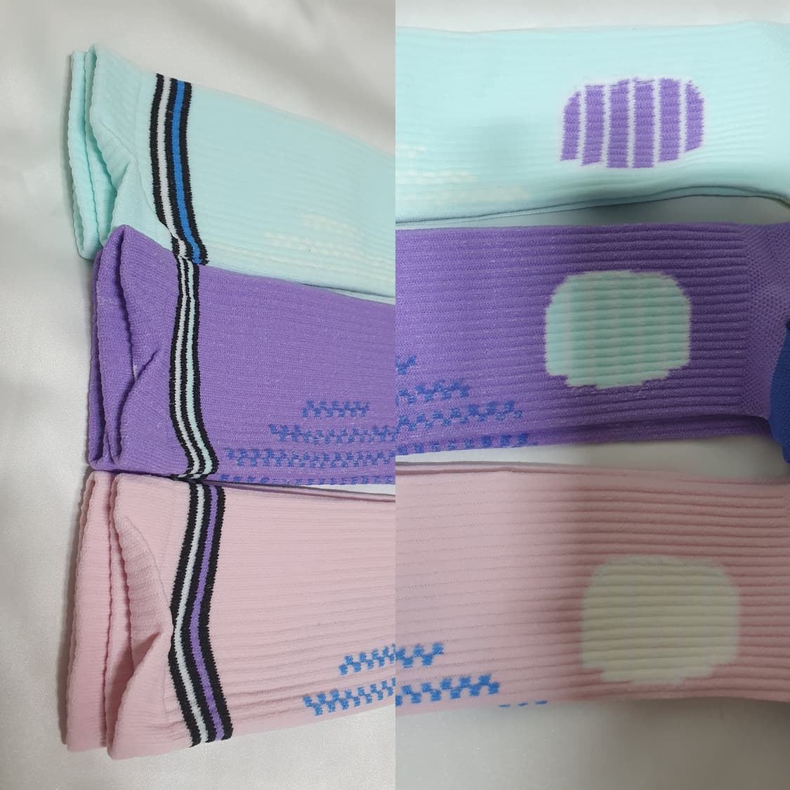 3컬레 가격~파스텔톤 요가 필라테스 러닝 줄넘기 니삭스 스타킹 긴 양말 상품이미지10