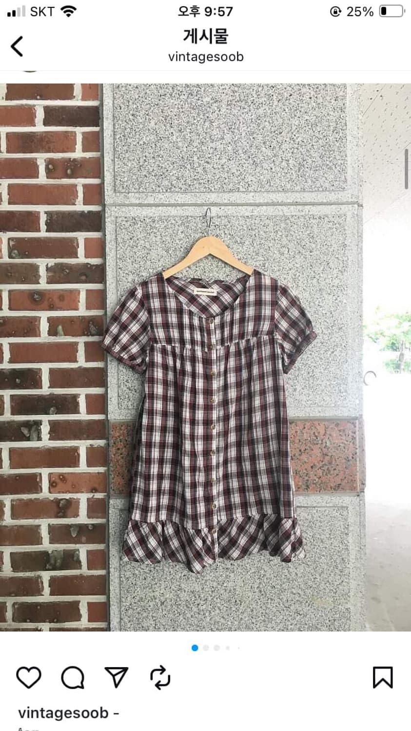 빈티지 체크 블라우스 상품이미지1