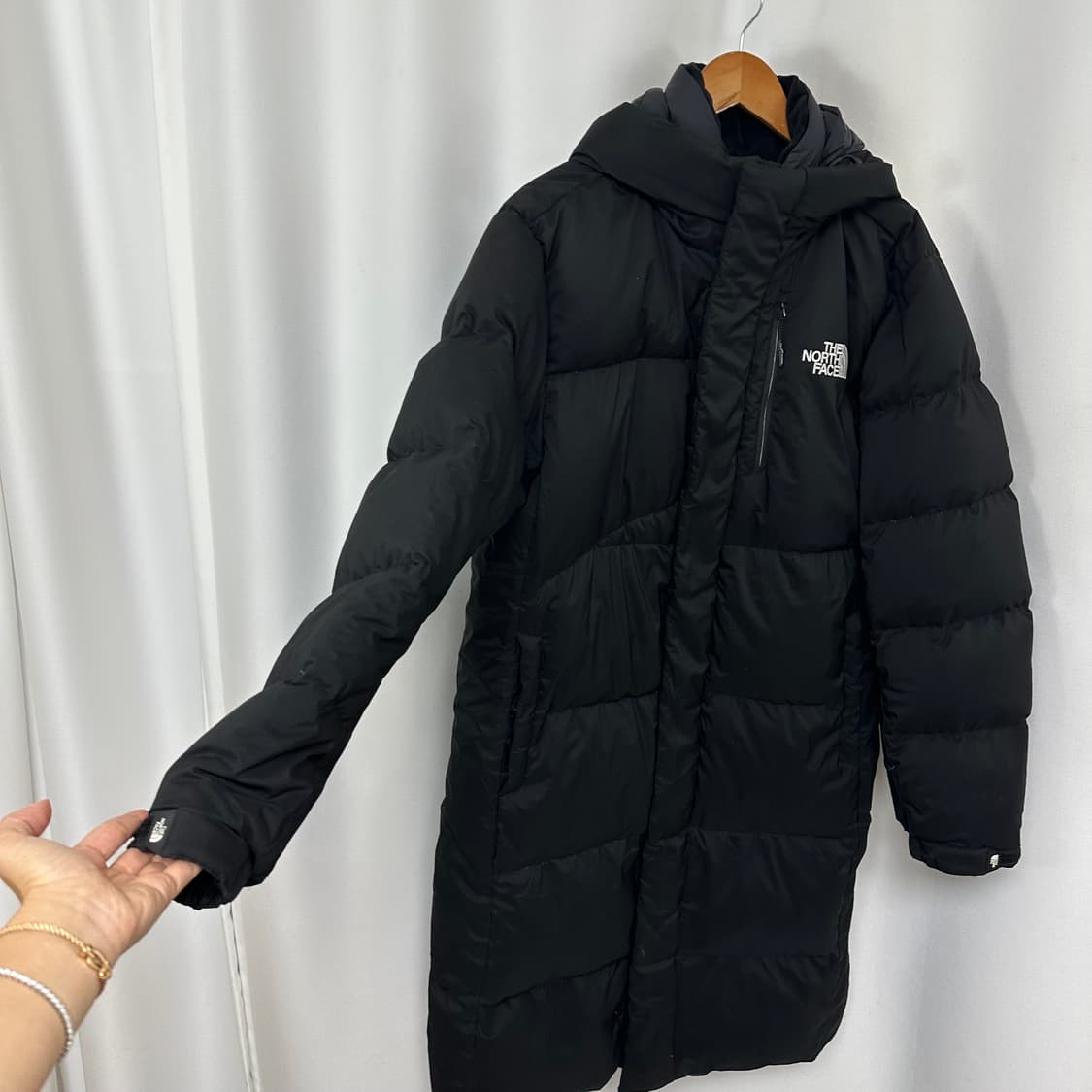   노스페이스 남자 거위털 후드패딩 점퍼 검정 100 L W 상품이미지2