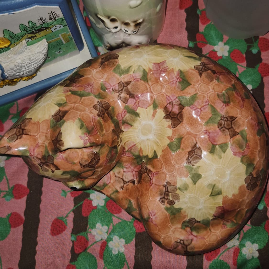 80s 영국 파크로즈 플로랄 고양이 피겨린 상품이미지8