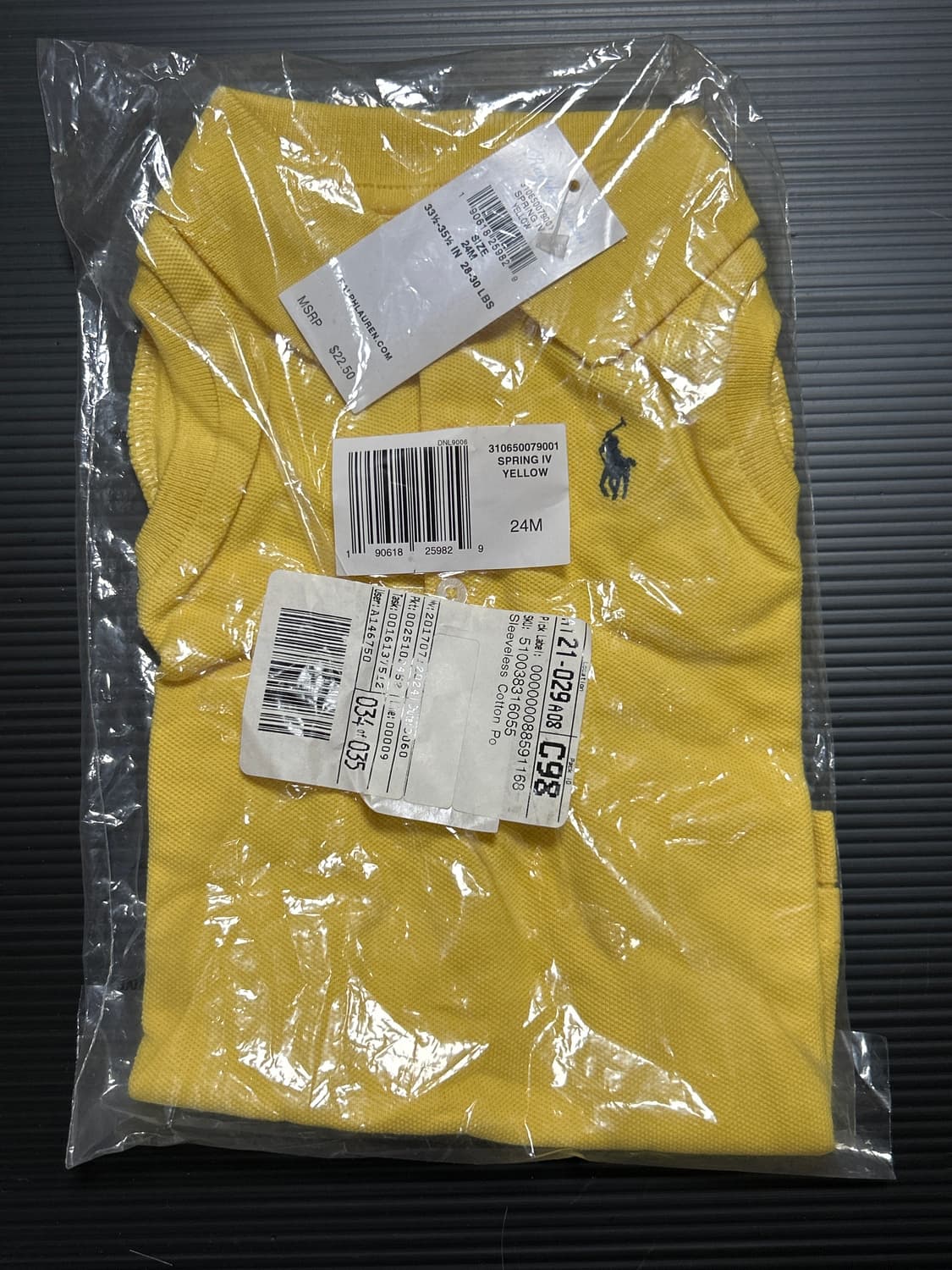 (새상품)폴로 랄프로렌 키즈 24M 옐로우 나시 상품이미지1