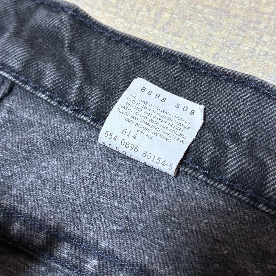 90s USA🇺🇸 리바이스 505 오렌지 탭 블랙 흑청 상품이미지3