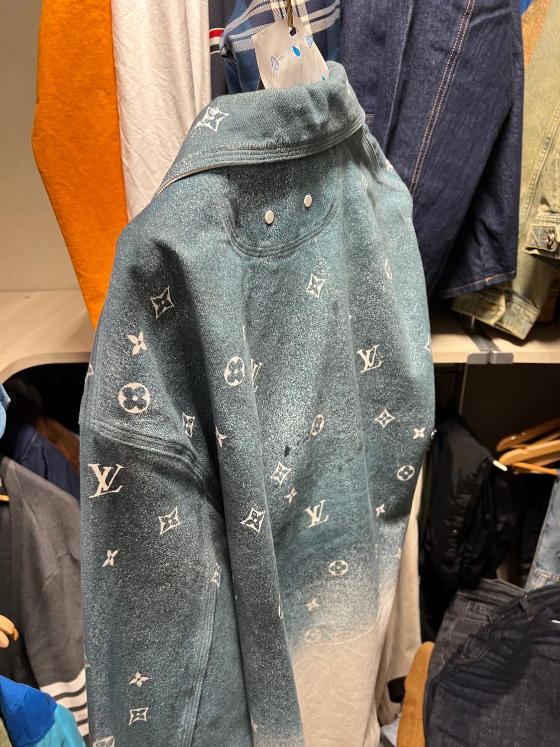 루이비통 워크웨어 그라데이션 블루 체크 자켓 상품이미지2