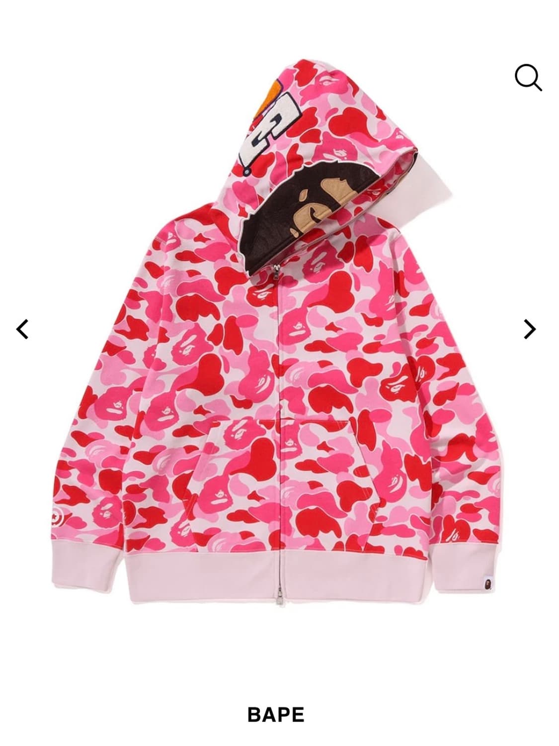 BAPE 베이프 ABC 카모 세컨드 에이프 풀 집 후드집업 핑크 상품이미지2