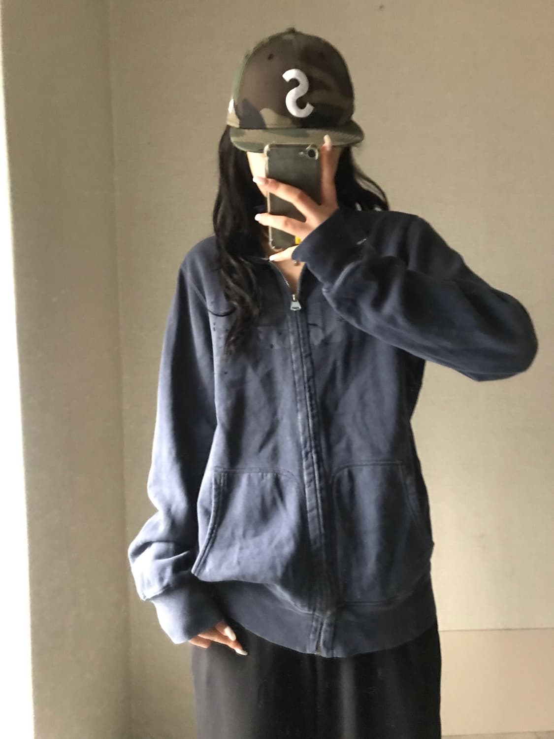 디젤 네이비 빅로고 집업 상품이미지5