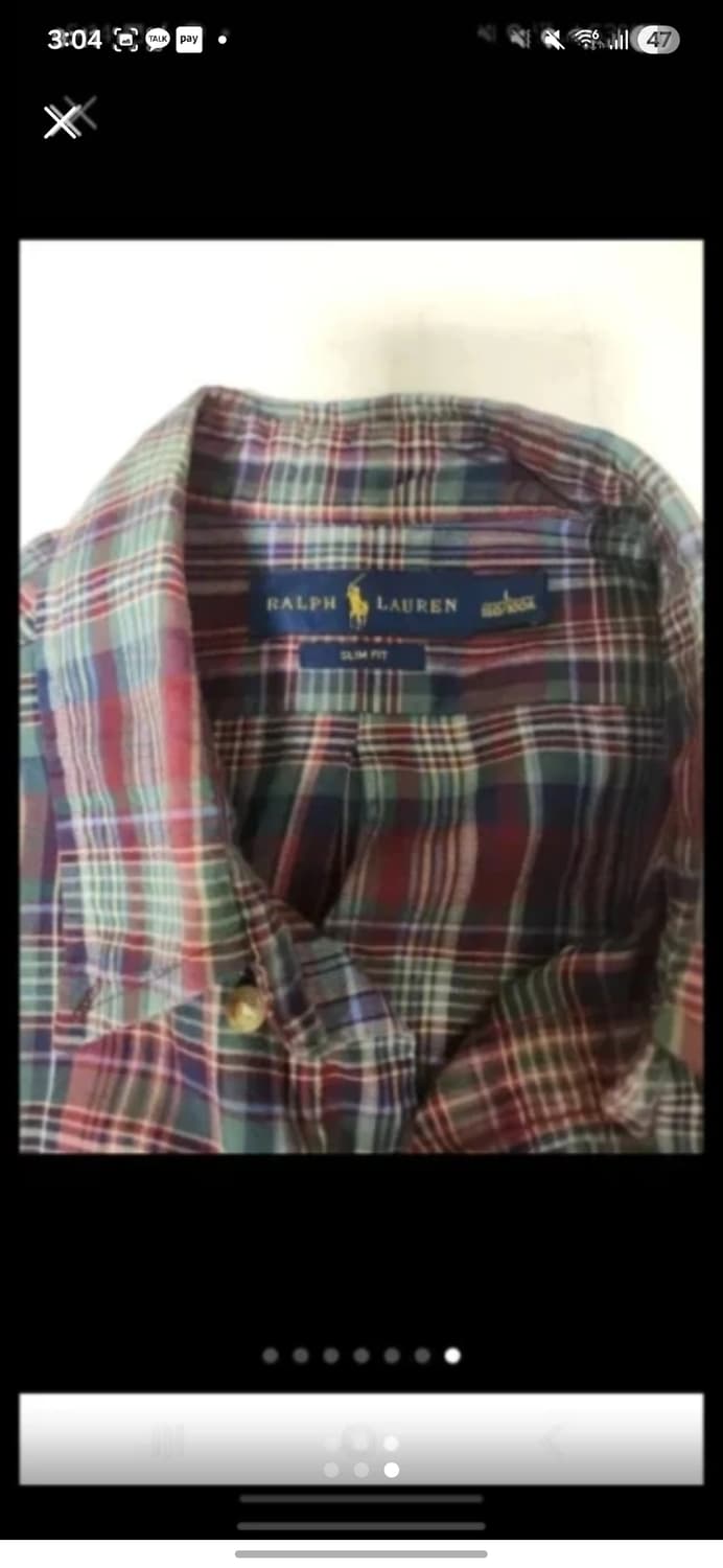 폴로 슬림핏 체크셔츠 L 상품이미지3