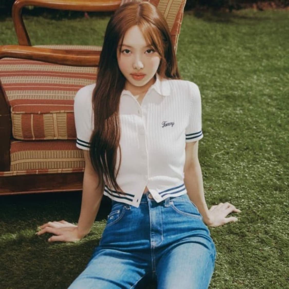 타미진스 크롭 반팔 니트 트와이스 나연 상품이미지2