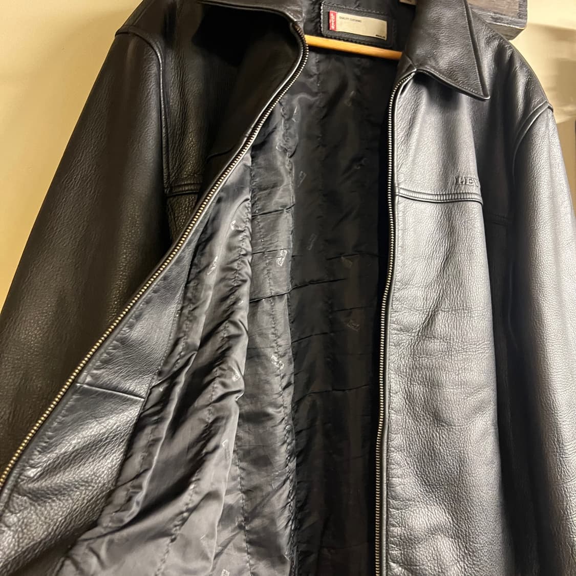 Levis Cow Skin Leather Jacket Black 상품이미지5