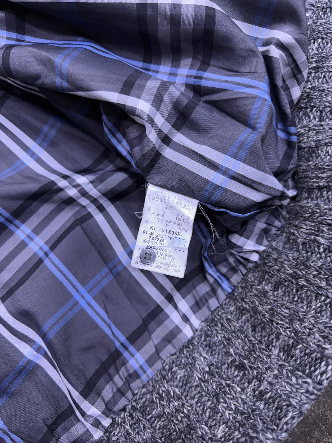 빈폴 클래식 보카시 헤비 울 니트 집업 체크패턴 스웨터 100 상품이미지10