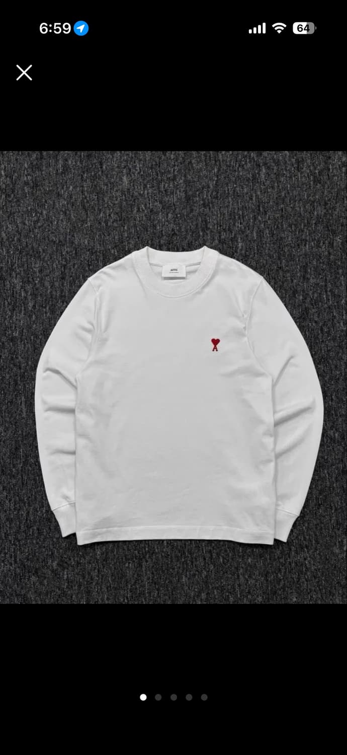 아미 스몰 하트 로고 긴팔 티셔츠 M 상품이미지1