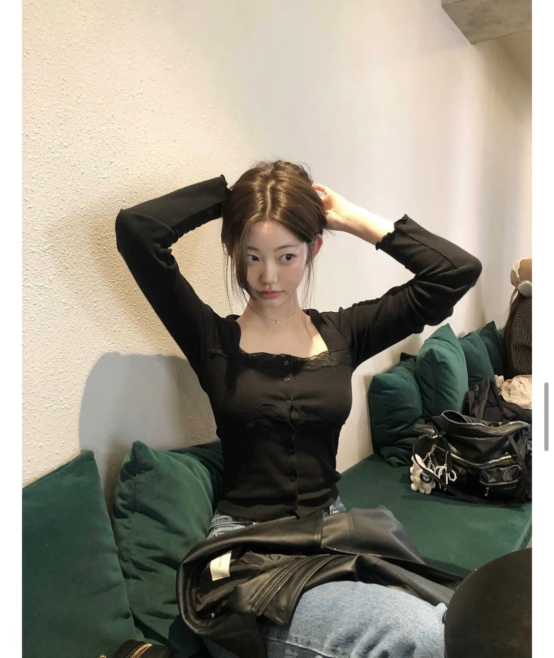 제니오 [made] 벨 레이스 가디건/블랙 상품이미지3