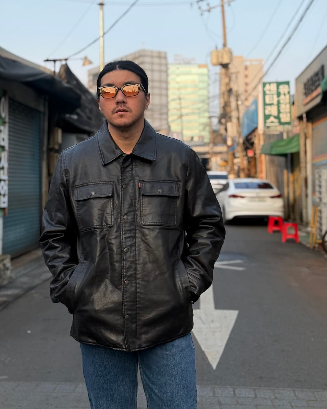 00’s 리바이스 PU 셰르파 라인 자켓 L 상품이미지7