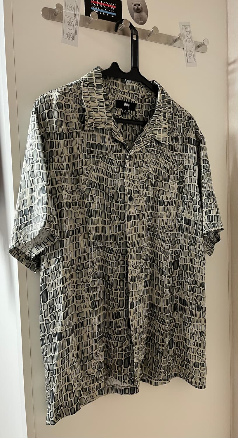 스투시 stussy crocodile silk shirts L size 상품이미지1