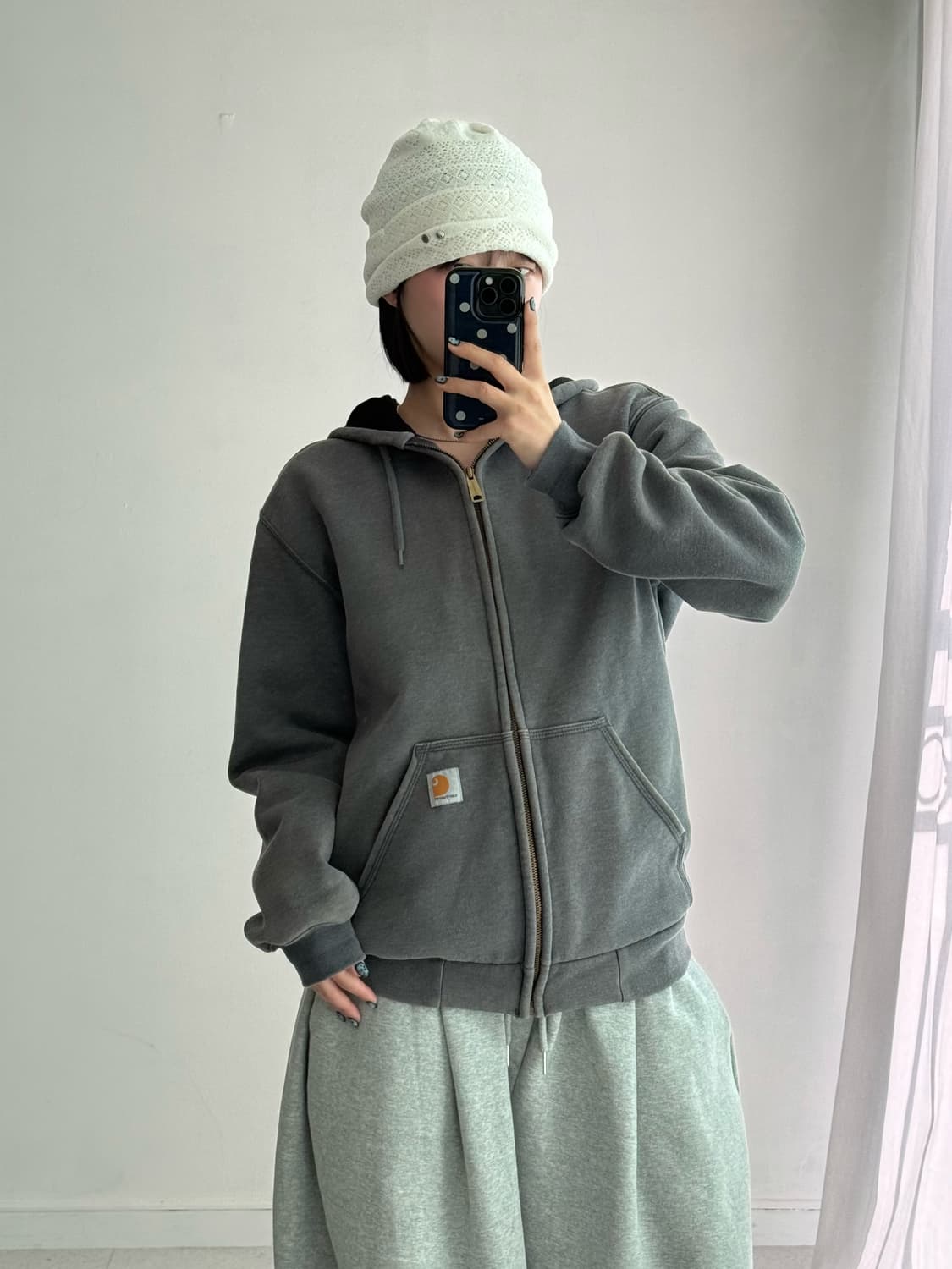 칼하트 차콜 후드집업 상품이미지3