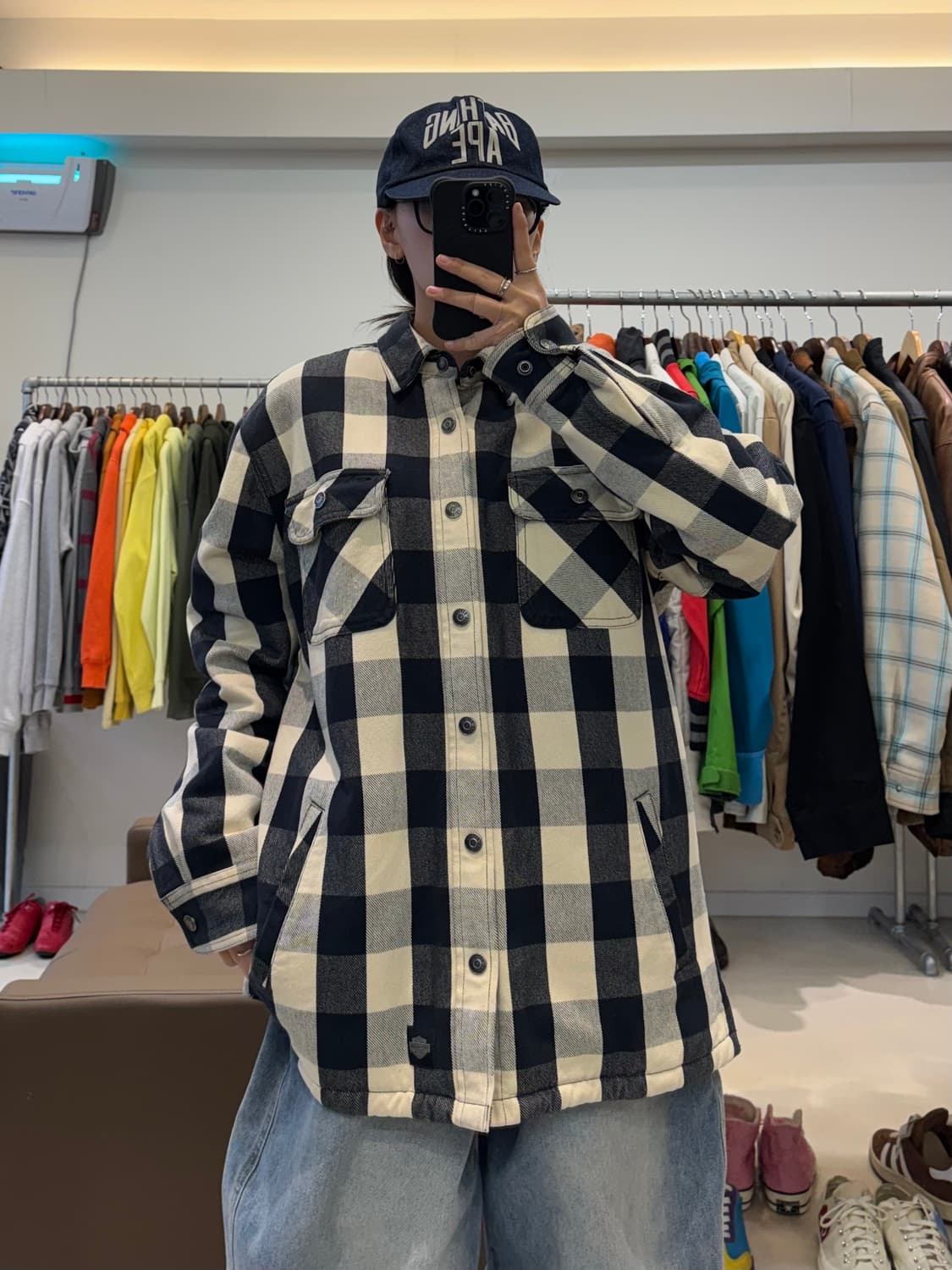 할리데이비슨 양모 체크 셔츠자켓 상품이미지8