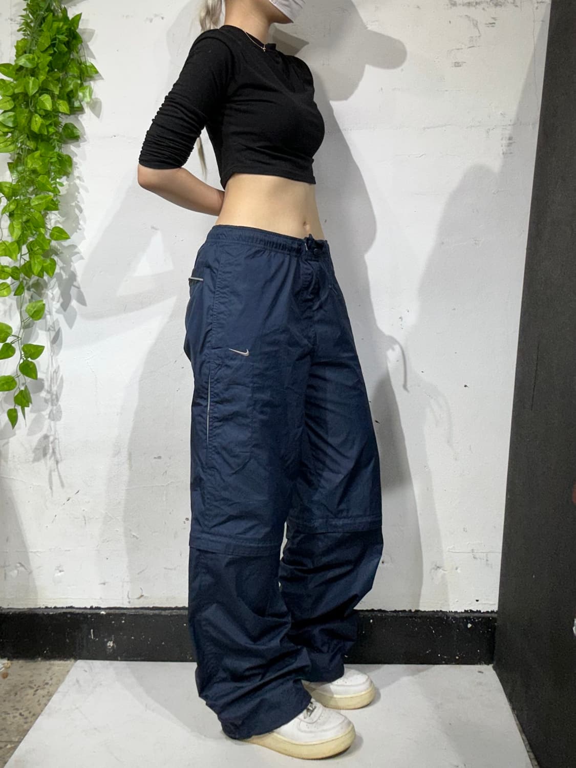 나이키 네이비 와이드 절개 트랙 팬츠 M 상품이미지1