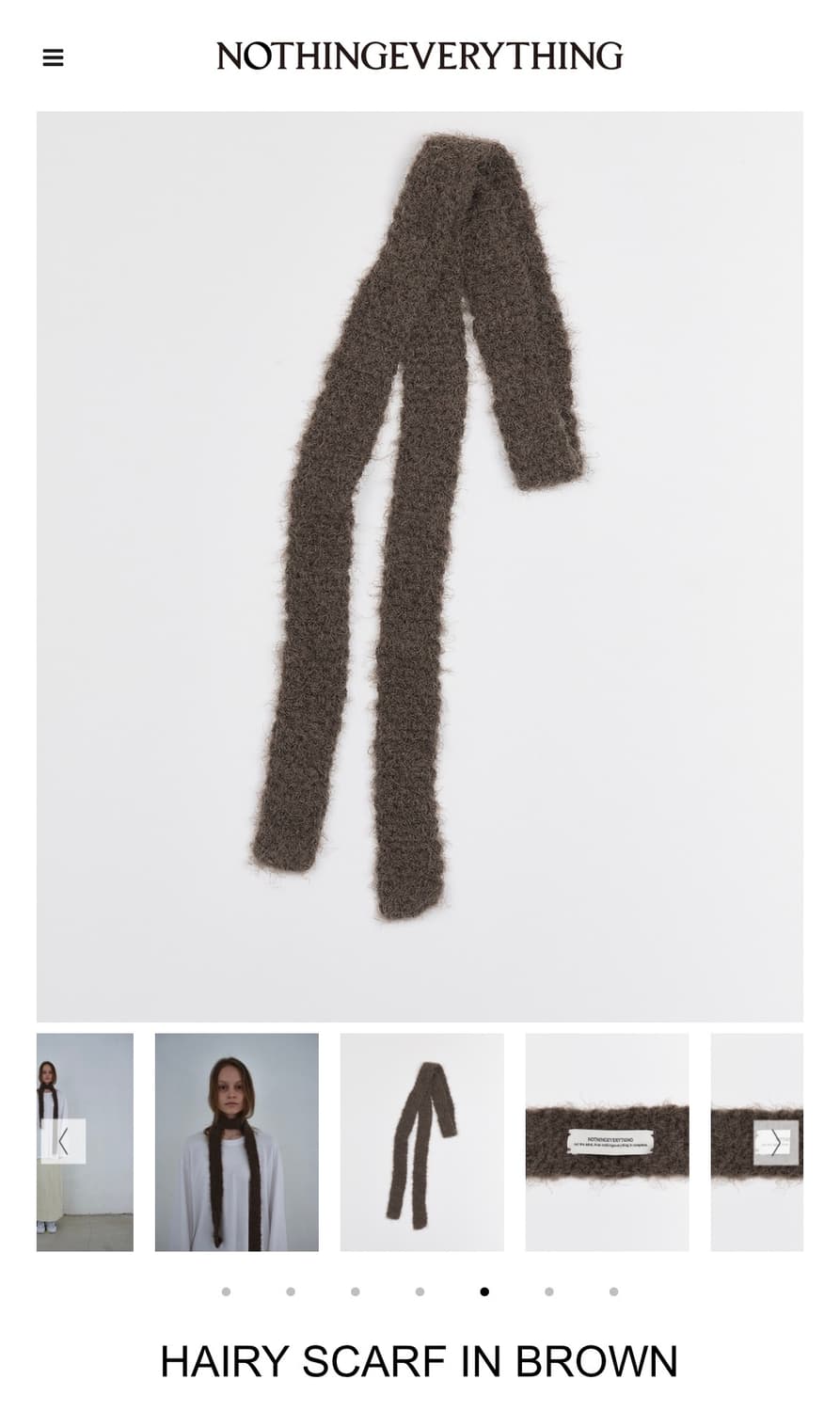nothing everything hairy scarf Brown 상품이미지2