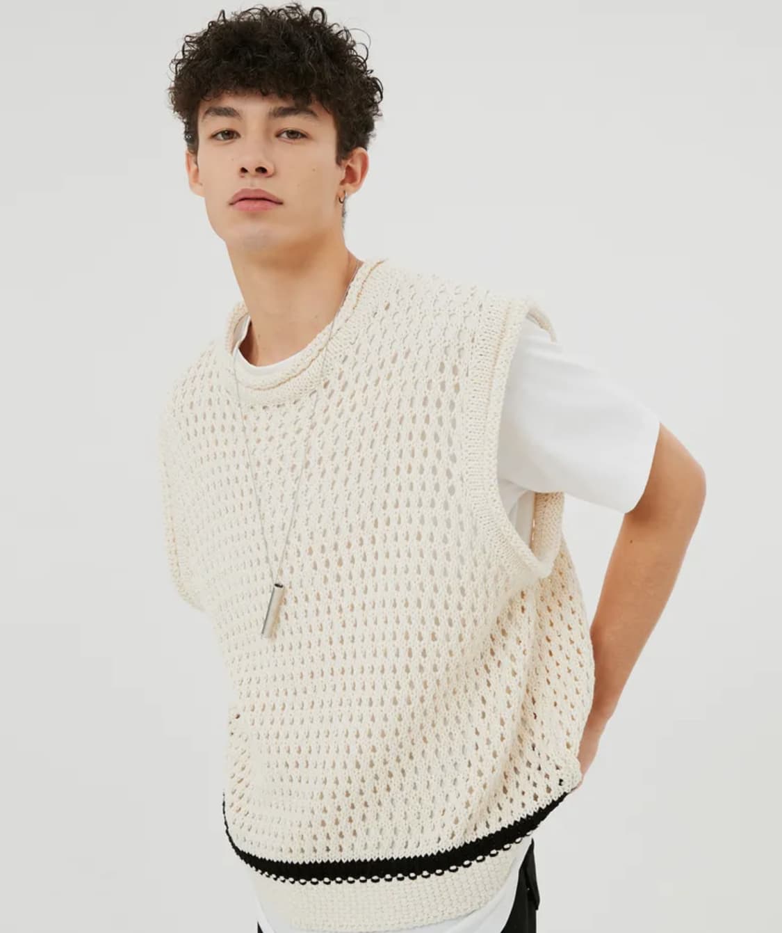 UNISEX Honeycomb knit Vest 상품이미지1