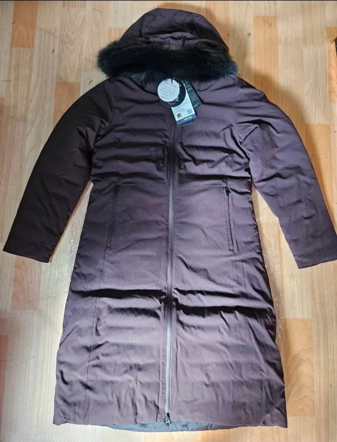 (새제품)K2패딩 여성 구스다운 리버시블 양면 롱다운(초코와인색 90) 상품이미지1