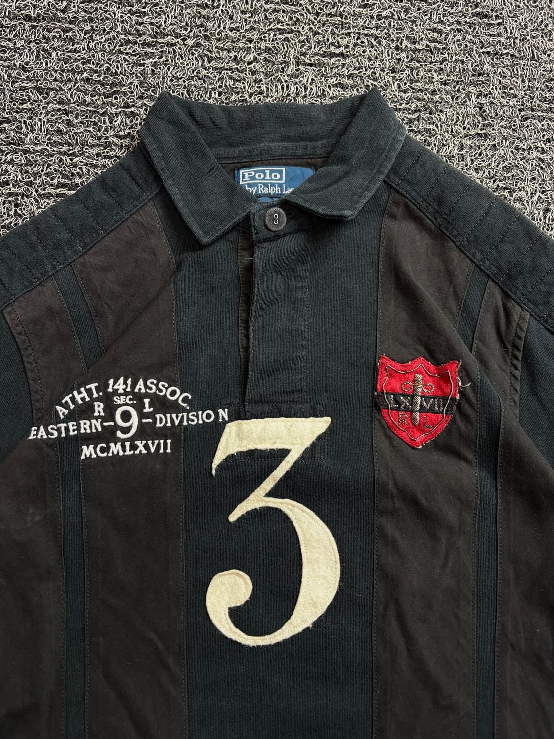 90s 폴로 랄프로렌 방패 로고 패치 럭비 티셔츠 2188 상품이미지3