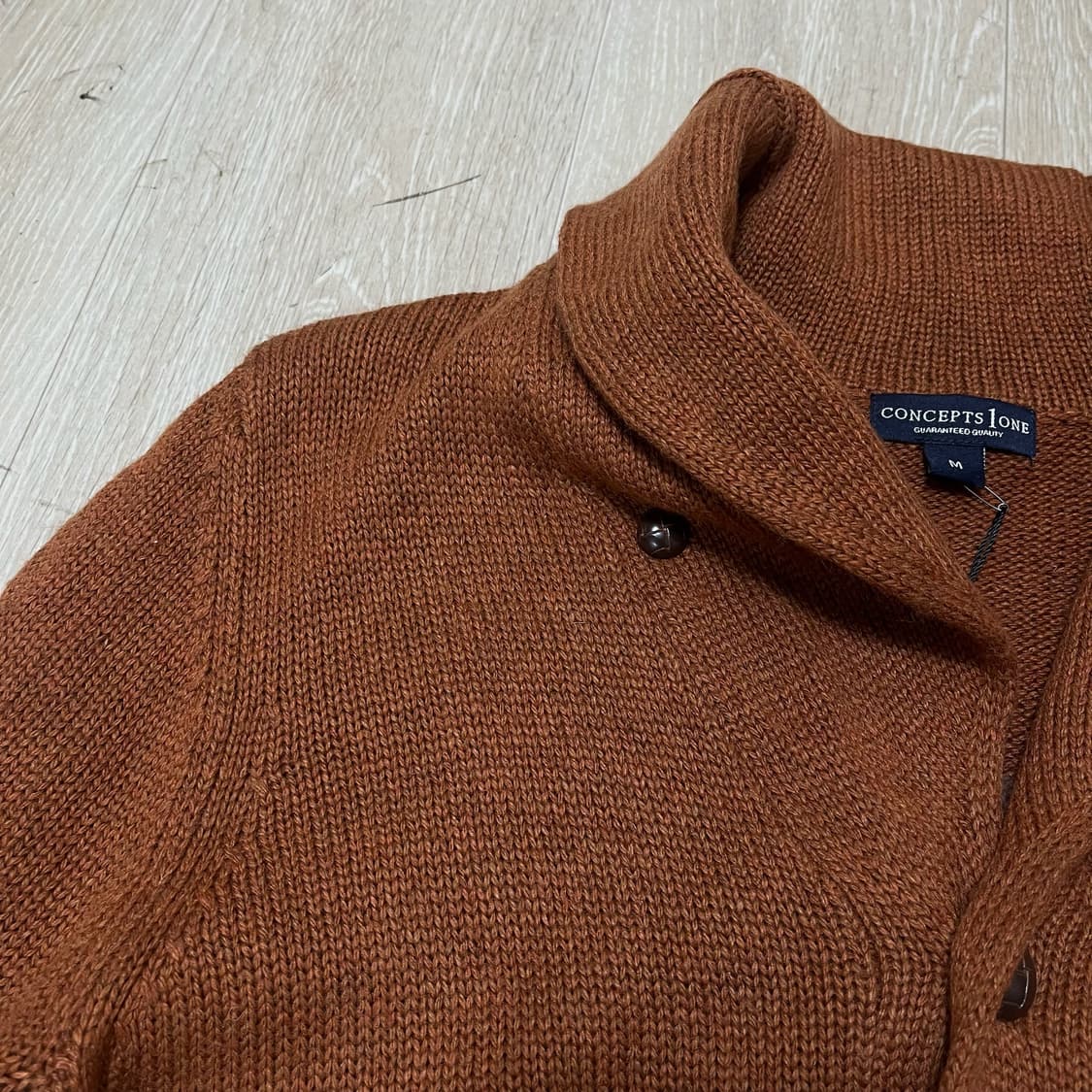 [새상품] 컨셉원 여성 숄카라 버튼업 니트 가디건 [브라운] M/95 상품이미지4
