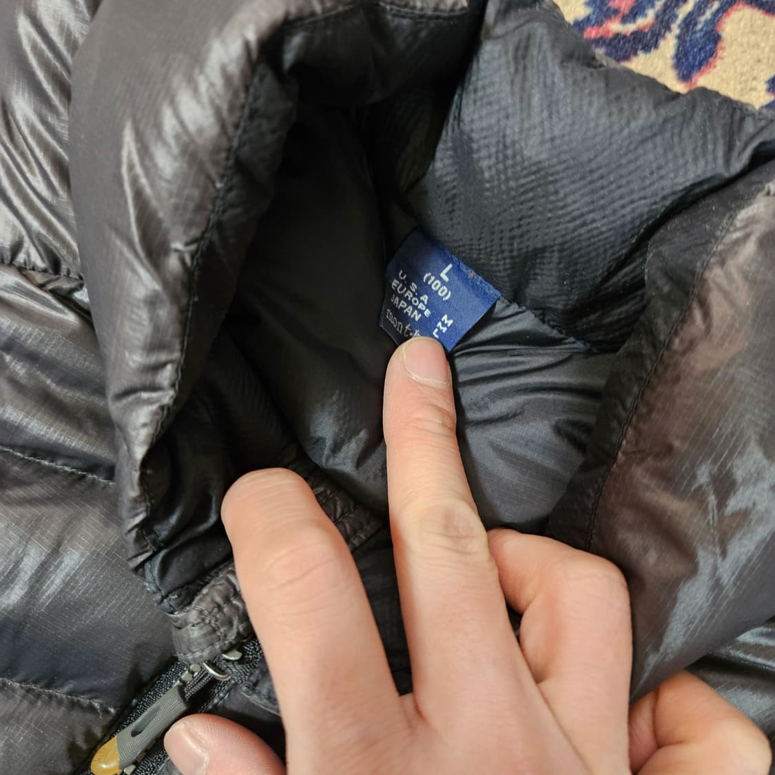  몽벨(Montbell) EX800 구스다운 경량 패딩 점퍼 L size 상품이미지7