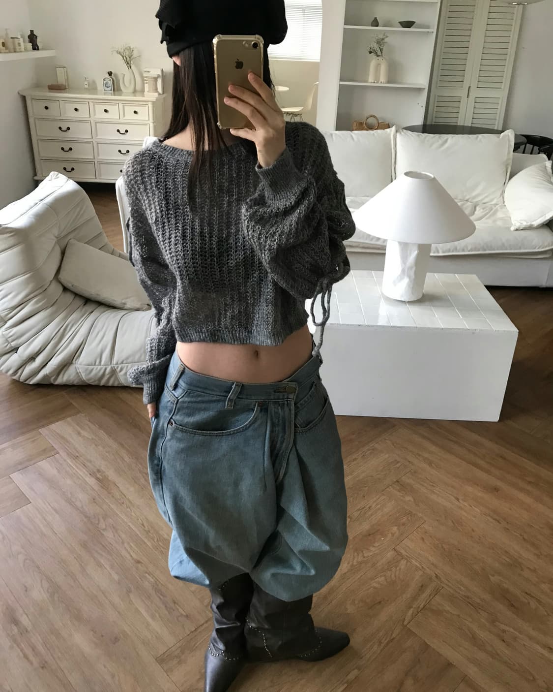 vintage grey ribbon knit 상품이미지4